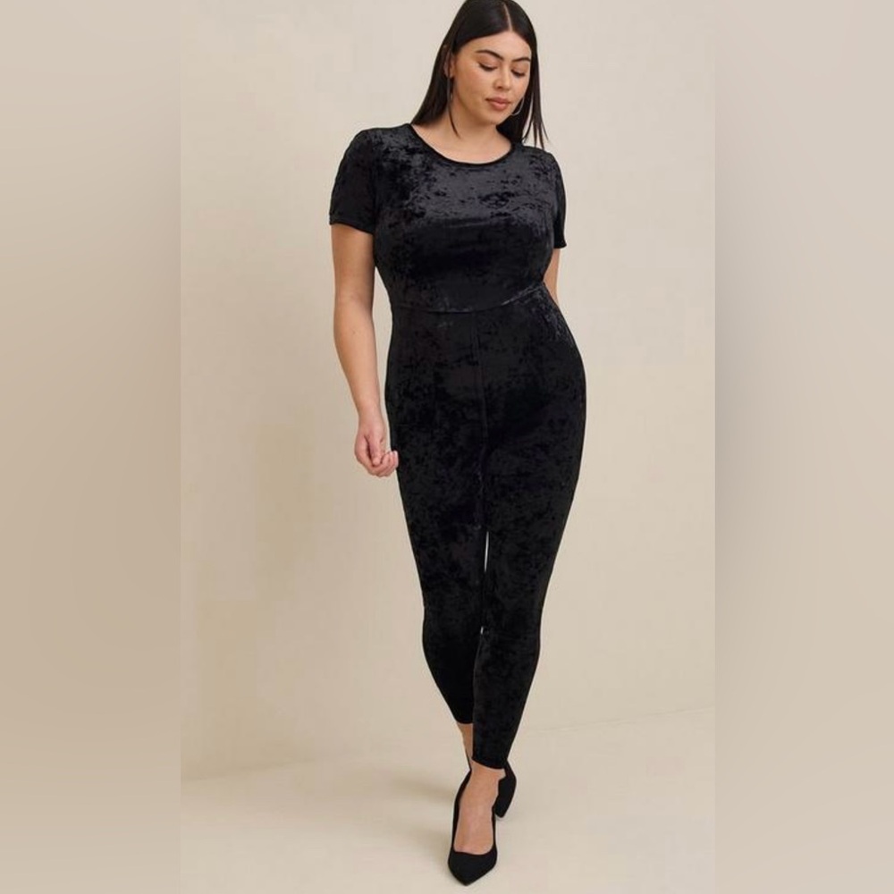Torrid Crushed Velvet Catsuit Jumpsuit 3X